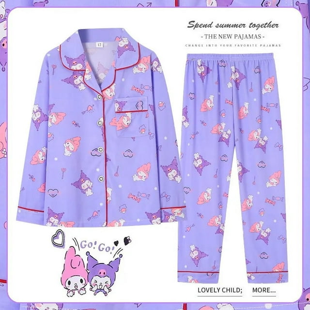 2024 Kawaii Miniso Kuromi My Melody Cinnamoroll Children‘s Pajamas Sets ...