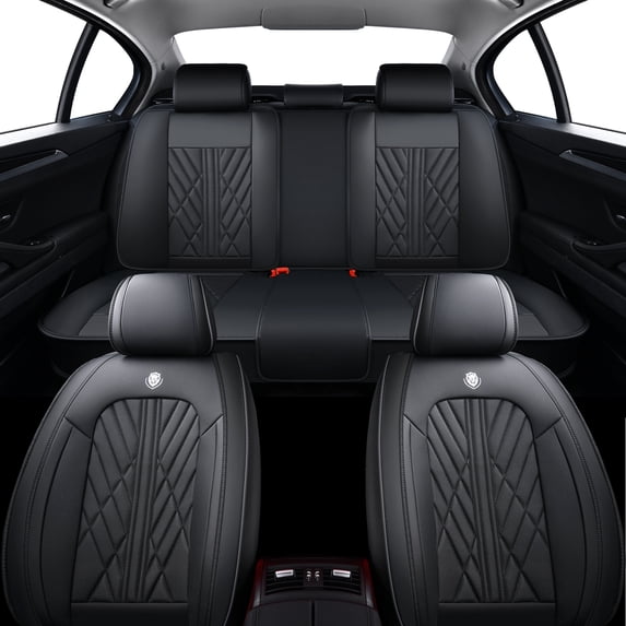 2024 for Kia Soul Seat Cover, Black Car Seat Covers, Wear-Resistant Faux Leather 5 Seats Full Set Airbag Compatible Protect & Upgrade Car Seats, Protect Car Seats