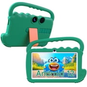 2024 Kids 7 inch Tablets, Android 12 Tablet for Kids, 4GB+32GB ROM+1TB Expand Green