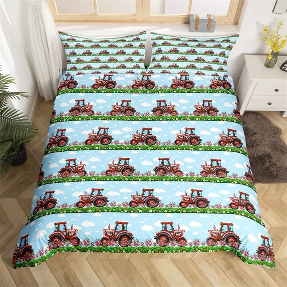 2024 Kids Cartoon Duvet Cover Set Toy Car Bedding Set Polyester Multicolor Vehicles Comforter Cover Single Twin For Boys Teens