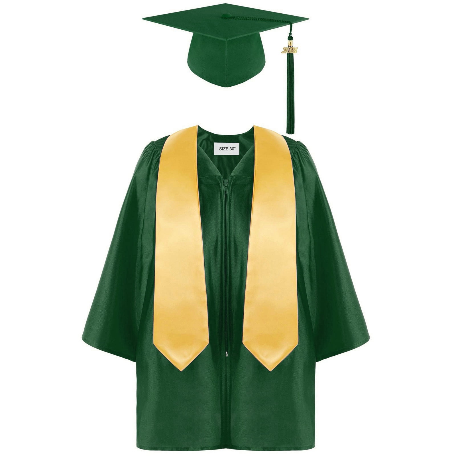 2024 Kids Preschool Graduation Cap and Gown Graduation Green Cap and