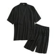 2024 Kimono Short Sleeve Men Silk Pajamas Set Shorts Pajamas Plus Size