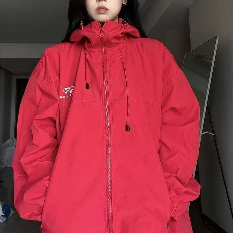 2024 Korean Hip Hop Varsity Jacket Women Autumn Patchwork Color Block Windbreaker Coats Baseball Loose Thin College Jackets Walmart