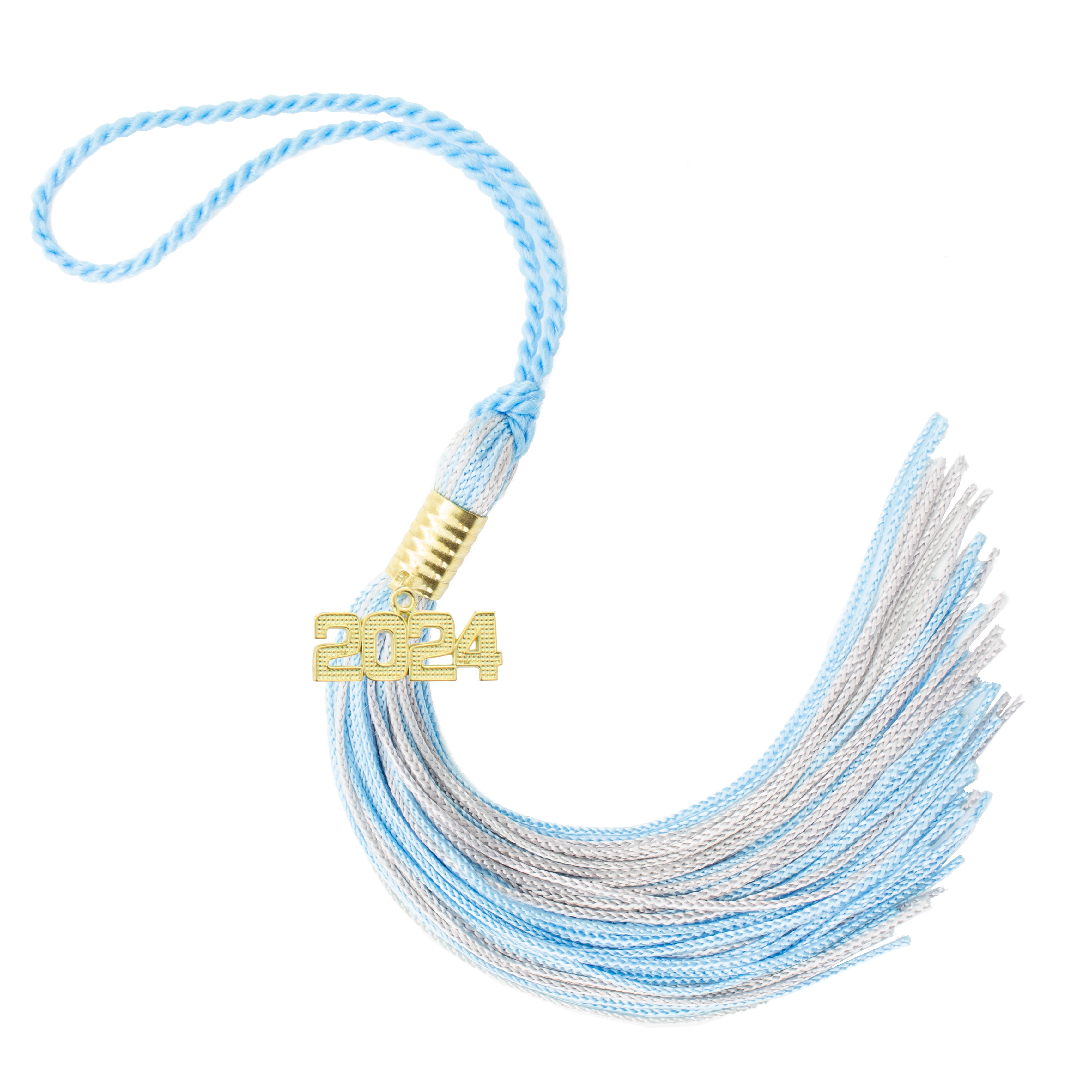 Graduation Honor Cord - NAVY / LT BLUE / GRAY - Every School Color Available Made In Usa By Tassel Depot