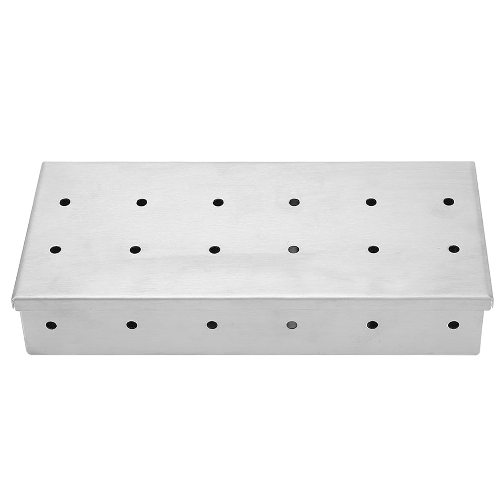 2024 Large Capacity Stainless Steel Smoker Box BBQ Wood Chip Smoking Box Barbecue Grill
