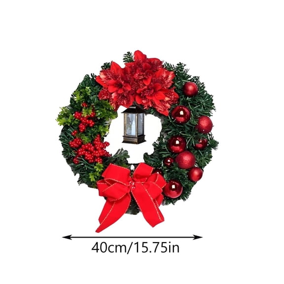 2024 Large Christmas Wreaths For Front Door Artificial Lighted Christmas Wreath With Bow Ribbon Red Christmas Front Door Wreath With Christmas Christmas