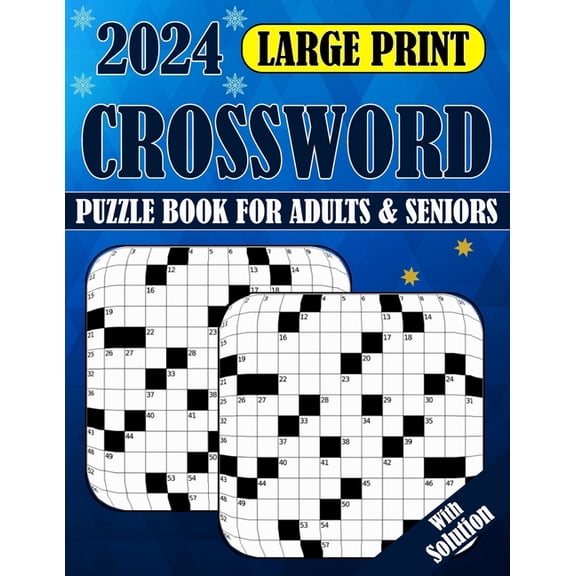 2024 Large Print Crossword Puzzle Book For Adults & Seniors With Solution (Paperback)