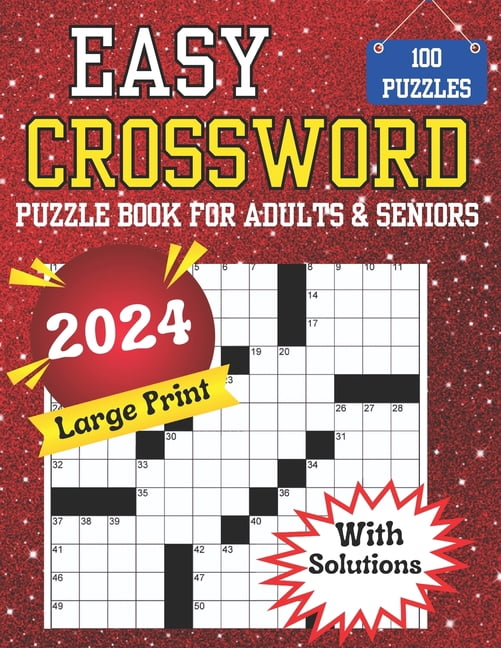 2024 Large Print Easy Crossword Puzzle Book For Adults & Seniors, (Paperback)