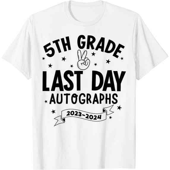 2024 Last Day of School Autograph 5th Grade Graduation Party T-Shirt