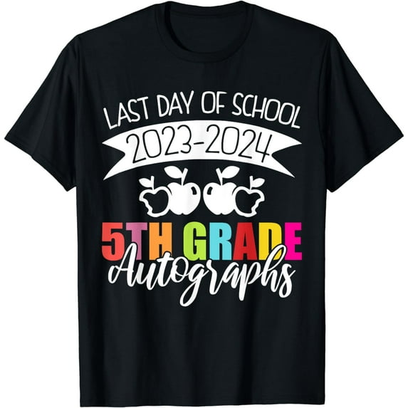 2024 Last Day of School Autograph 5th Grade Graduation Party T-Shirt