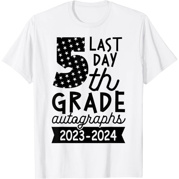 2024 Last Day of School Autograph 5th Grade Graduation Party T-Shirt