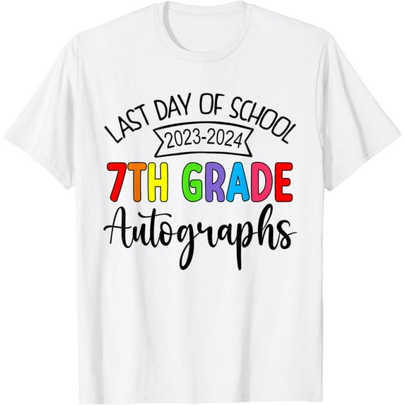 2024 Last Day of School Autograph 7th Grade Graduation Party T-Shirt