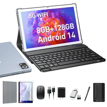 10inch Android 14 Tablet,Electronics Tablet, Octa Core, 8GB RAM+128GB ROM, 7000mAh, 5MP+13MP Camera, 1280 * 800 FHD Display,2 in 1 Tablet With Keyboard And Mouse