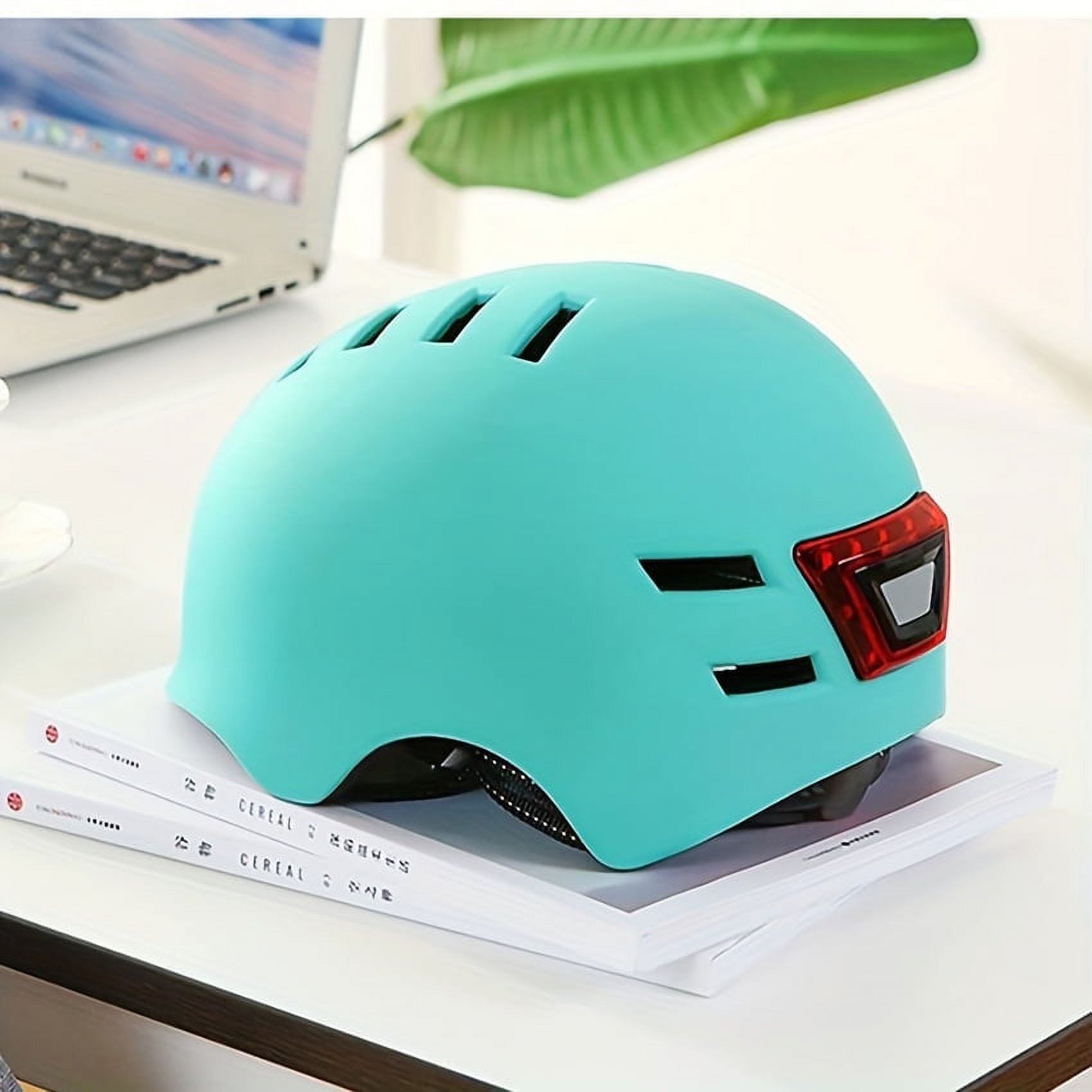 2024 Latest Hot USB Rechargeable Bike Helmet with Front and Rear LED Lights Ideal for Commuting Skateboarding Scooter Riding and Cycling Adjustable for Both Men and Women Walmart