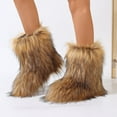 2024 Latest Hot Women's Snow Boots Fluffy Furry Round Toe Suede Winter