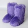 2024 Latest Hot Women's Snow Boots Fluffy Furry Round Toe Suede Winter