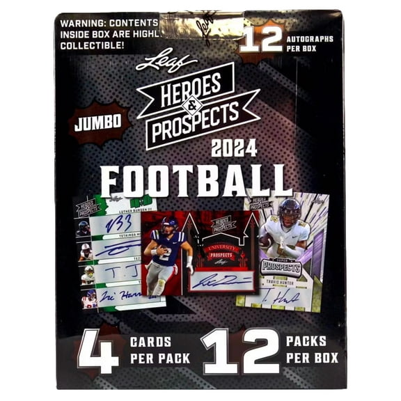 2024 Leaf Heroes & Prospects Football Hobby Jumbo Box