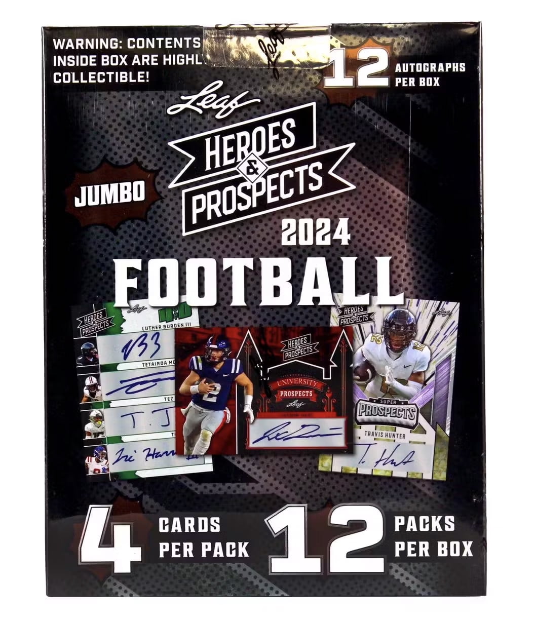 2024 Leaf Heroes & Prospects Football Hobby Jumbo Box