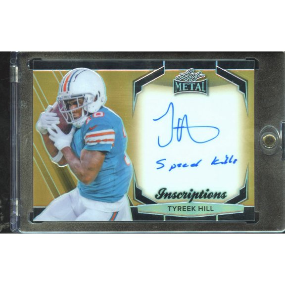 2024 Leaf Metal Inscriptions Tyreek Hill #MHI-TH1 Gold /100 Inscription