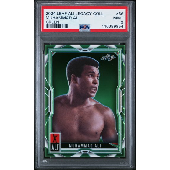2024 Leaf Muhammad Ali Legacy Collection Muhammad Ali #56 Green /7 PSA 9