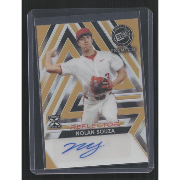 2024 Leaf Press Pass Premium Baseball Auto Nolan Souza BA-NS2 RC /5 SP Rookie Card Arkansas MLB Autographed Baseball Trading Card