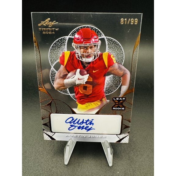 2024 Leaf Trinity Bronze Autographed Rookie Austin Jones USC Trojans Auto Leaf Serial #