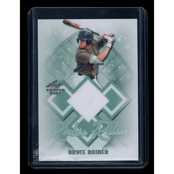 Excellent 2024 Leaf Trinity Rookie Relics RR-10 Bryce Rainer Player-Worn Baseball Card