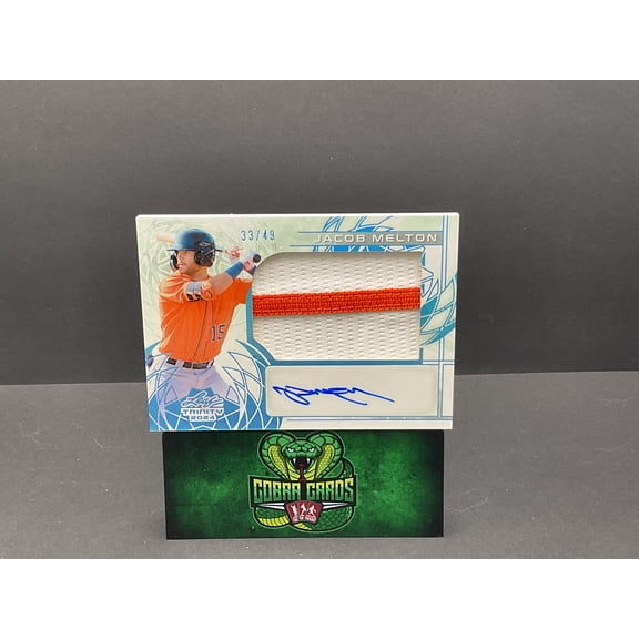 2024 Leaf Trinity Jacob Melton Auto Patch #PA-JM2 33/49 Baseball Card