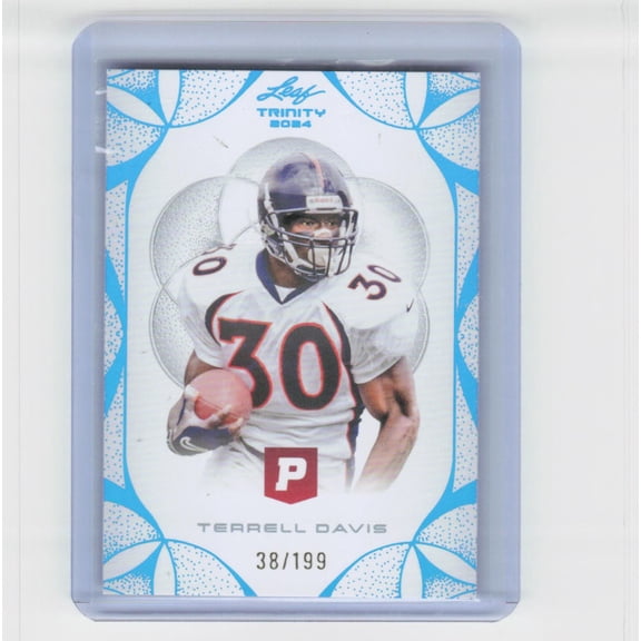 2024 Leaf Trinity Pristine Football Terrell Davis #89 Platinum Blue Foil /199 SN