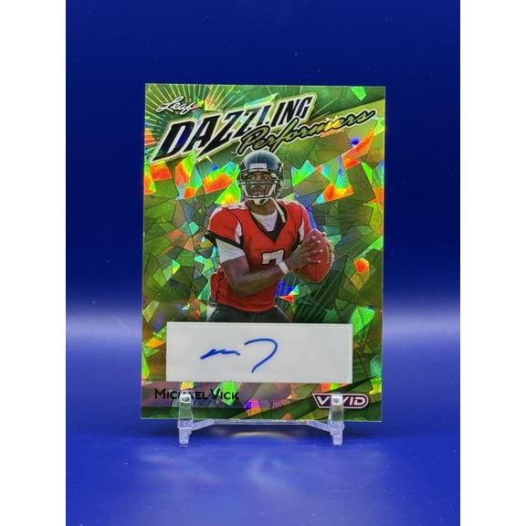 2024 Leaf Vivid Dazzling Performers Michael Vick #DP-MV1 Green Crystal /4