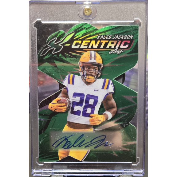 2024 Leaf X-Centric Kaleb Jackson #XC-KJ1 1/5 Auto Short Print Low Pop Autographed Football Trading Card