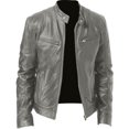 thumbnail image 1 of 2024 Leather Motorcycle Jacket Men Slim Short-Coat Collar PU Jackets Autumn Winter Windproof Leather Coat Blazer Men Blazers 5XL, 1 of 7