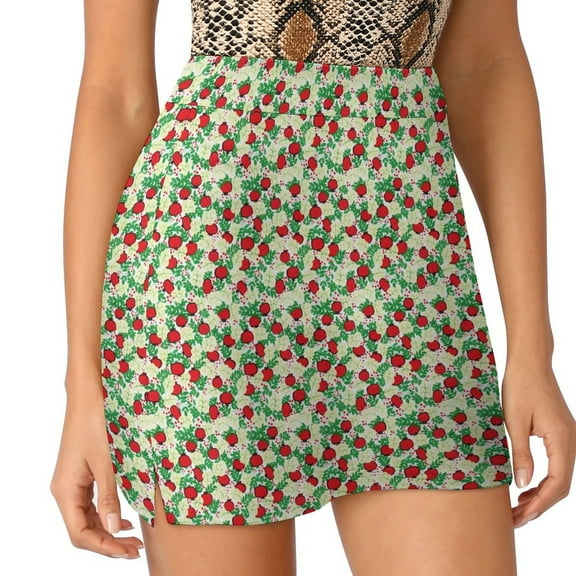 2024 Lemon Fruit Print Skirt Summer Vintage Style Streetwear Casual A-line Skirts Vintage Mini Skirt Womens Oversize Short Bottoms