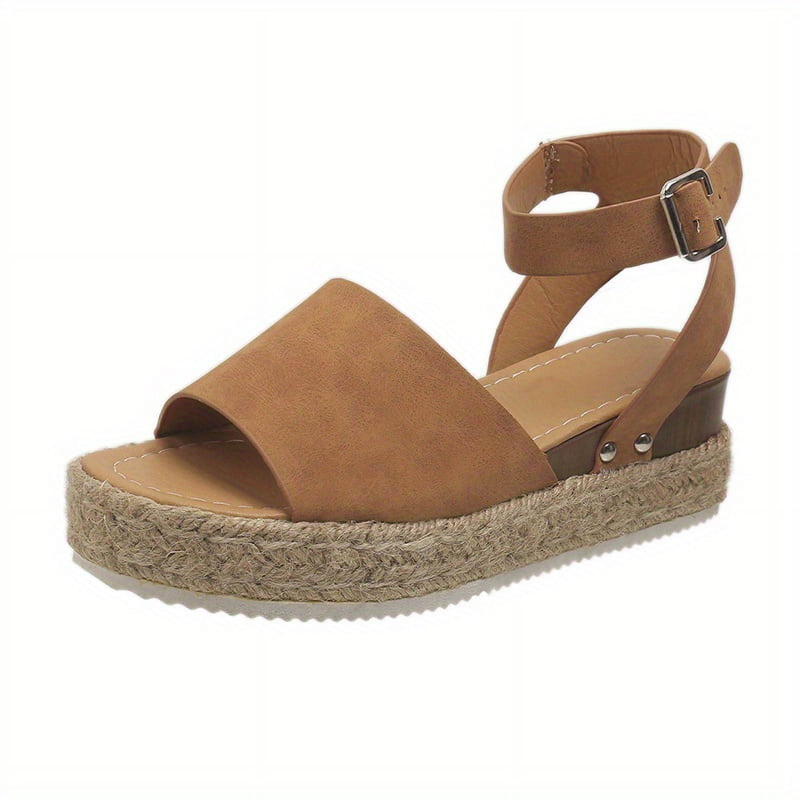 2024 Leopard Print Open Toe Backless Wedge Shoes Womens Sandals