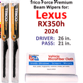 thumbnail image 1 of 2024 Lexus RX350h Performance Beam Wipers (Set of 2), 1 of 3
