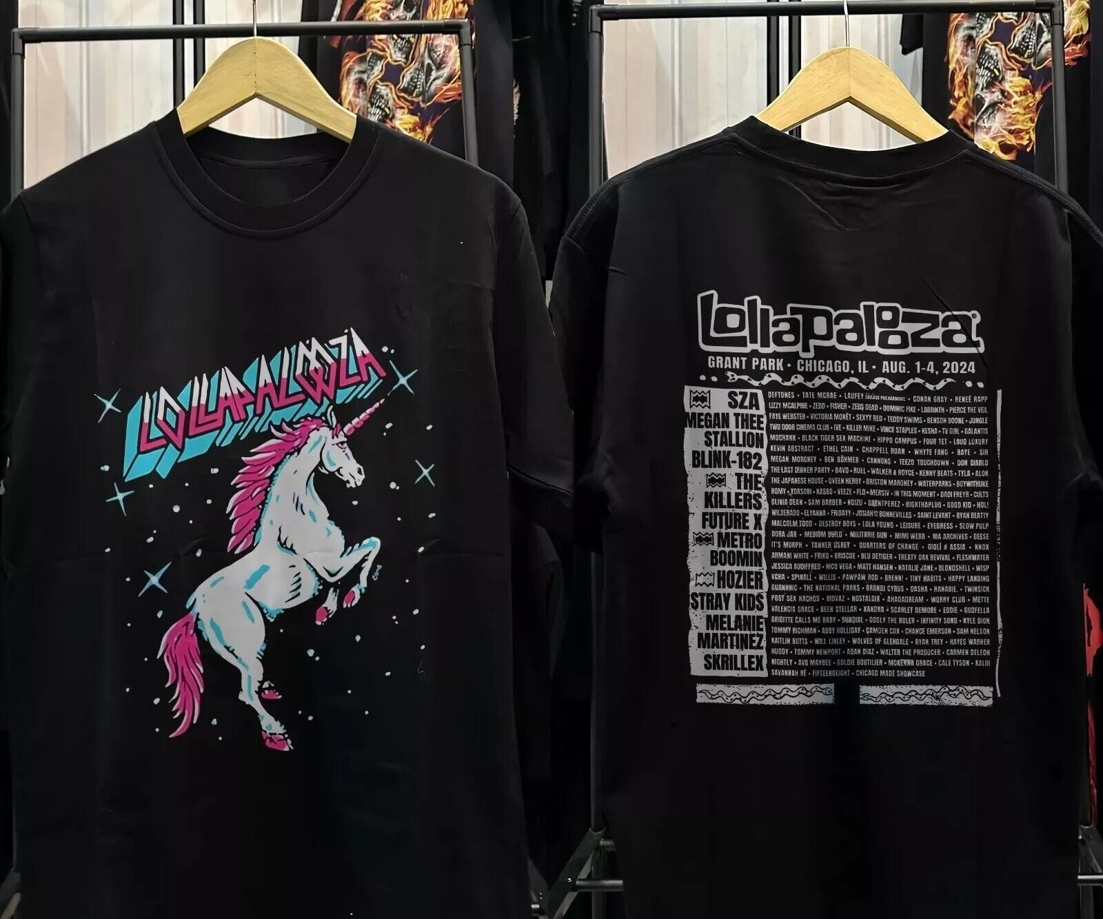 2024 Lollapalooza Chicago, Il 14 August 2024 Unicorn Line Up Unisex