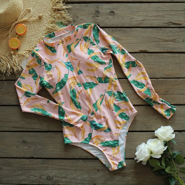 2024 Long Sleeves Swim Suit Sexy Print One Piece Swimsuit Push Up