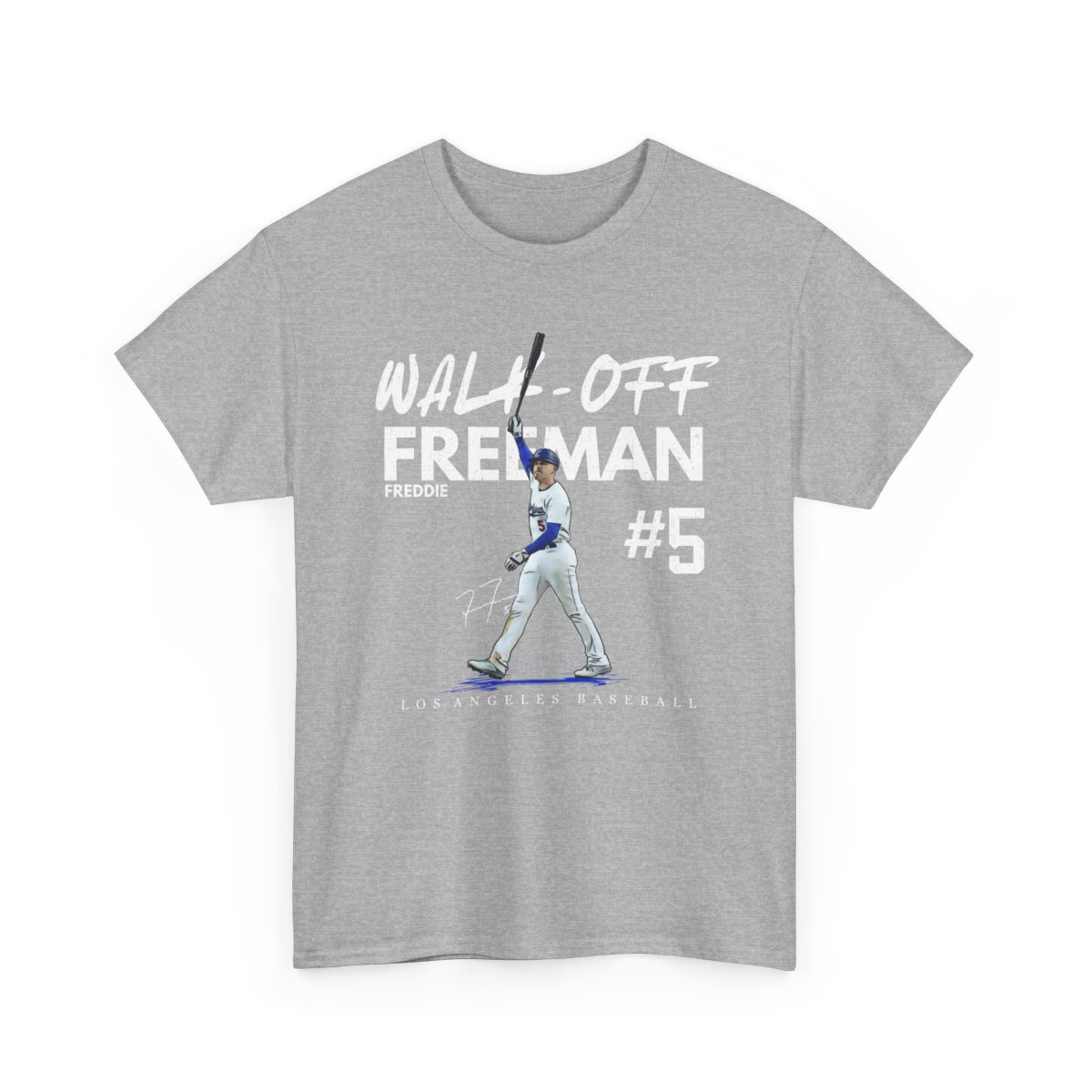 2024 Los Angeles World Series Champs MVP Freddie Freeman 5 Baseball Cartoon Unisex Heavy Cotton