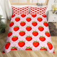 2024 Lovely Cartoon Strawberry Bedding Set King For Girl Teen Red Rose