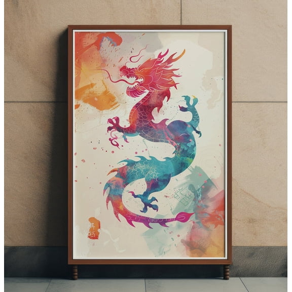2024 Lunar Year Of Dragon Dragon Zodiac Chinese New Colorful Festivity, Unframed Poster