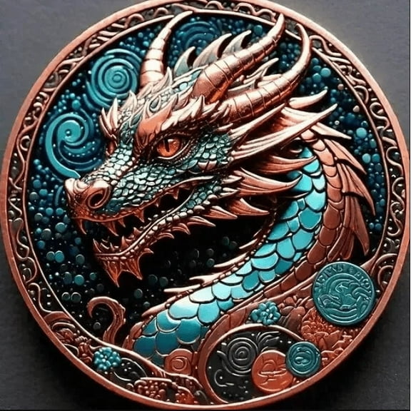 2024 Lunar Year of the Dragon 33 Gram Colorized Copper Round - Sealed