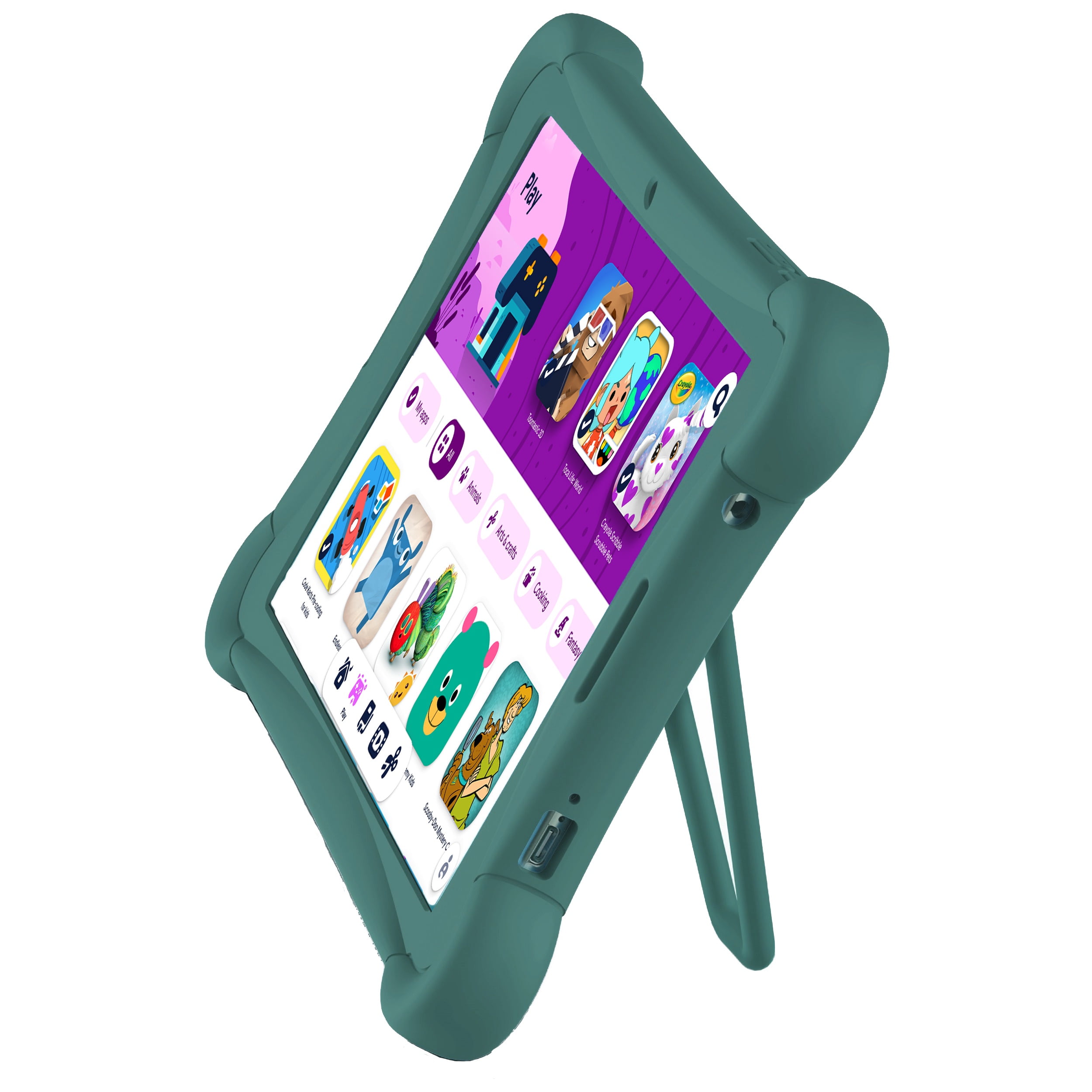ME K10 Google Kids Space 10" 128GB Kids Tablet + Silicone Bumper, Everyday Low Price, Green
