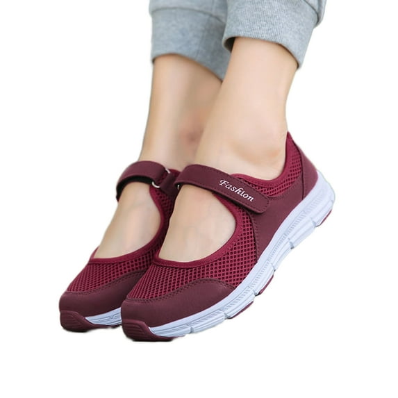 2024 MEW Wide Width Mary Jane Shoes Women's Casual Walking Runing Sneakers Flat Shoes Outdoor Walking Women's Velcro Casual Single Shoes