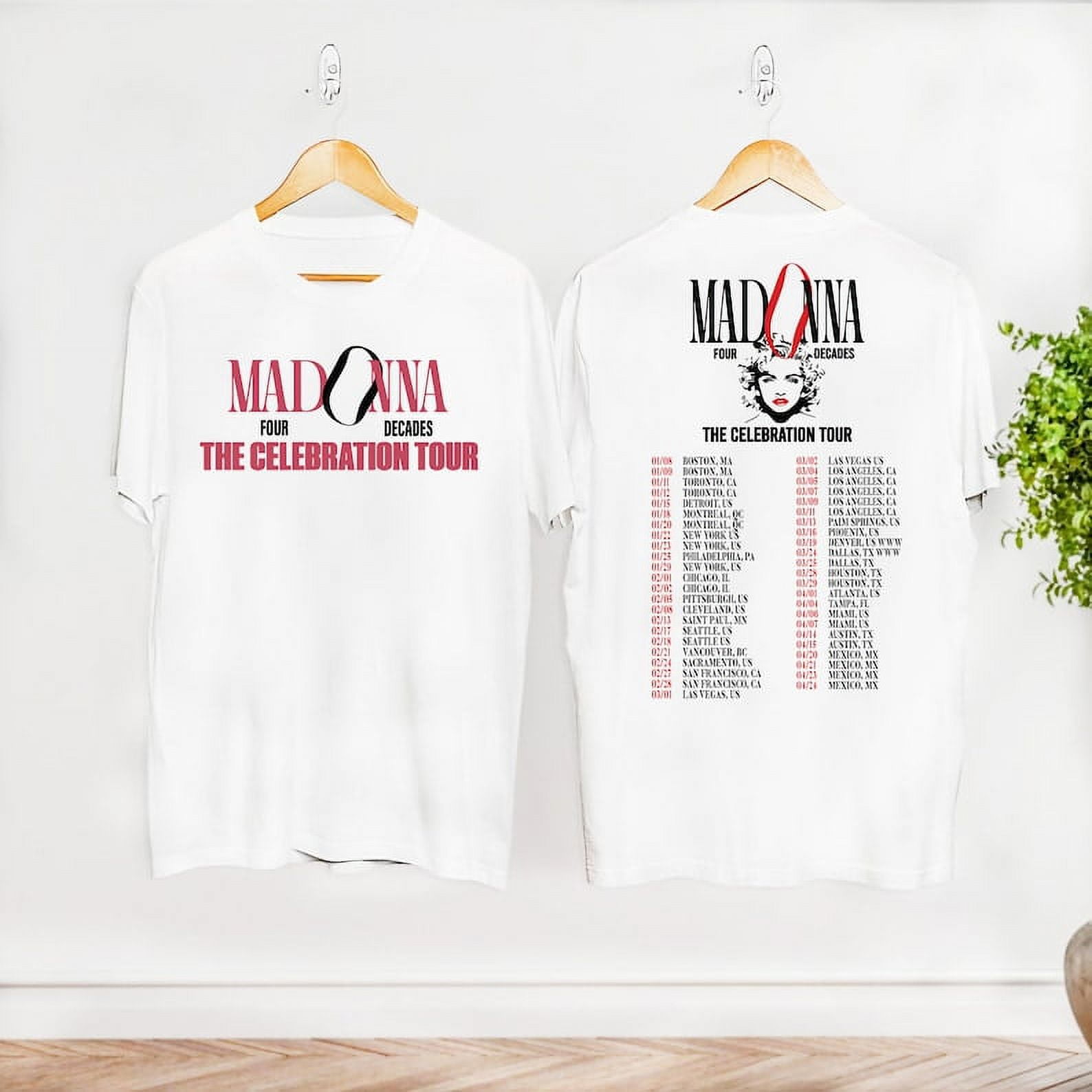 2024 Madonna Four Decades Tour TShirt, Madonna The Celebration Tour