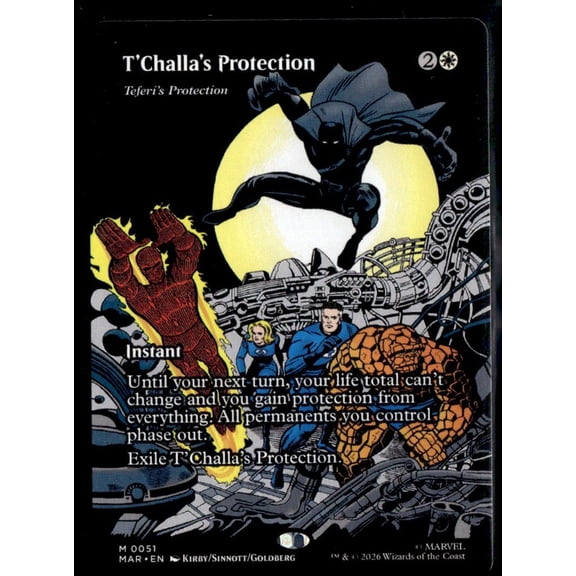 2024 Magic The Gathering Marvel Secret Lair T'Challa's Protection Borderless