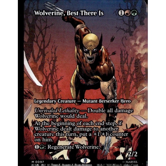 2024 Magic The Gathering Secret Lair Drop Marvel Wolverine Borderless Trading Card