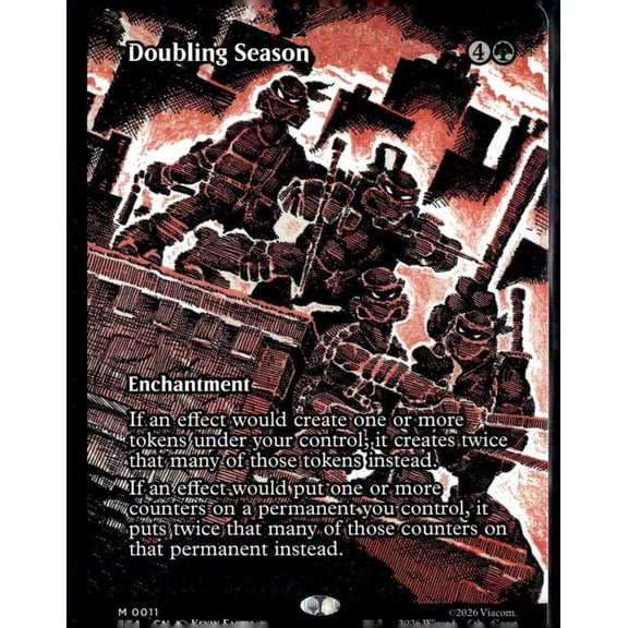 2024 Magic The Gathering Secret Lair Drop Series Michelangelo Doubling Season Full Art Showcase Trading Card