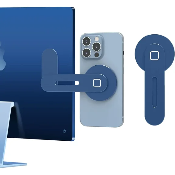 2024 Magnetic Laptop Phone Holder Computer Monitor Side Cell Phone Slim& Foldable For iPhone 14 13 12 Series Case and All Phone