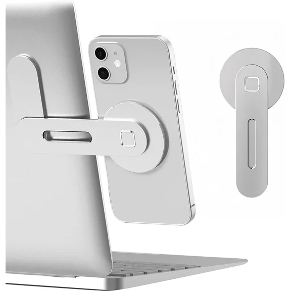 2024 Magnetic Laptop Phone Holder Computer Monitor Side Cell Phone Slim& Foldable For iPhone 14 13 12 Series Case and All Phone