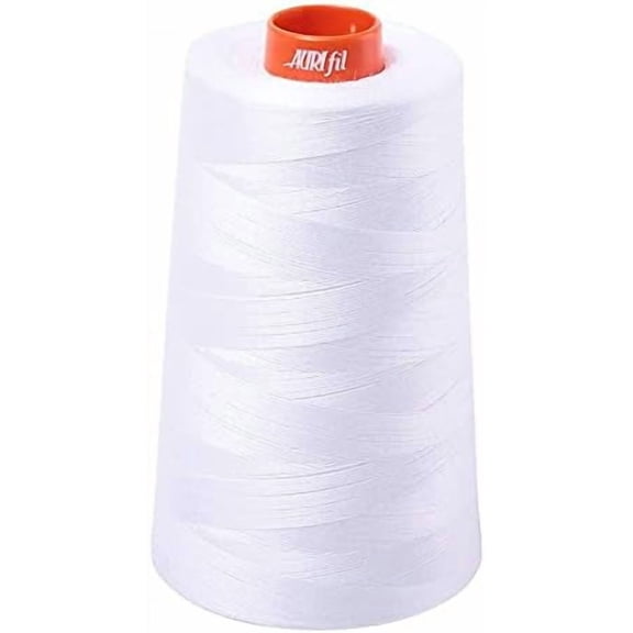 2024 Mako 50 Wt 100% Cotton Thread, 6,452 Yard Cone White$$Art & Craft